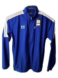 Under Armour Men's Full Zip Track Jacket Blue&White Size XL 100% Polyester NWT - Picture 1 of 9