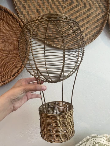 Vintage Metal Hot Air Balloon Basket Cover