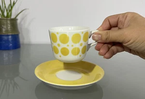 Arabia POP Yellow Coffee Cup Set by Göran Bäck - Picture 1 of 9
