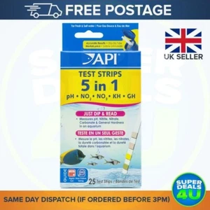 API 5-IN-1 TEST STRIPS Freshwater and Saltwater Aquarium Test Strips 25-Count - Picture 1 of 9