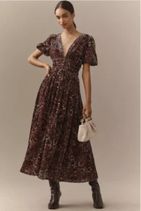 NWT Anthropologie The Katerina Button-Front Dress: Velvet Edition Petite SZ 00P - Picture 1 of 3