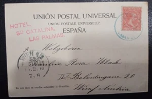 1900.- TARJETA POSTAL. LAS PALMAS A VIENA (AUSTRIA). - Picture 1 of 2
