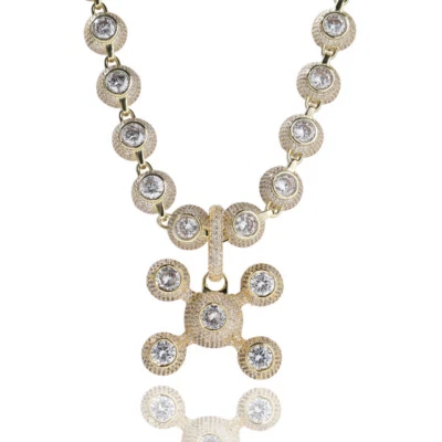 Colar pingente hip hop moda folheado a ouro CZ acessórios rapper presente para homens - Imagem 1 de 4