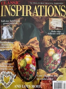 Classic Inspirations Embroidery Magazine Issue 4 Slippers, Baby's Gown, Cover - Picture 1 of 12