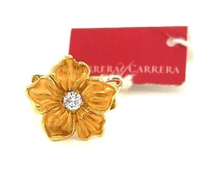 Carrera y Carrera Diamond 18k Yellow Gold Flower Ring - Size 6.5 - Picture 1 of 7
