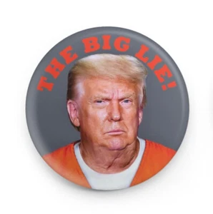 ANTI-TRUMP PIN, DONALD TRUMP "THE BIG LIE" POLITICAL PIN, BUTTON. - Picture 1 of 2
