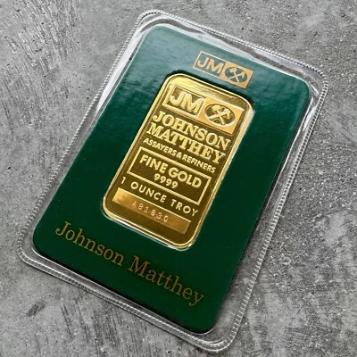 Disponible para la venta es barra de oro Johnson Matthey vintage 1 oz .9999 1 oz - original Foto 1 de 2