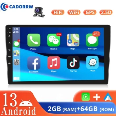 2+64G Carplay 10.1" Android 15 Autoradio GPS Navi Bluetooth WiFi Doppel 2DIN RDS - Bild 1 von 4