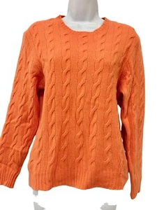 Suéter Ralph Lauren PURPLE LABEL Mujer Cachemira MELÓN Tejido con Cable S/M Usado en Excelente Condición - Imagen 1 de 12