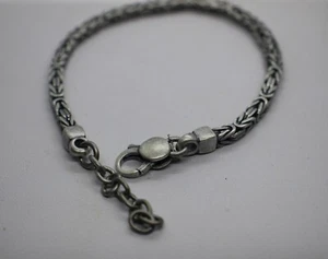 Bracelet Silver Snake Man Woman Square Burnished CM 18-20 Exploit - Picture 1 of 8