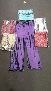 PRINTED PALAZZO PANTS TIE DYE LONG WIDE LEG - Picture 1 of 5