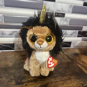 Ty Beanie Boos Ramsey Unicorn Lion Stuffed Animal Birthday August 16 NWT - Picture 1 of 3