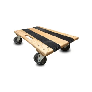 Solid Top Oak Furniture Dolly w/ Non-Skid Rubber Deck - 18"x30" - 3" TPR Wheels - Picture 1 of 1