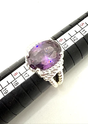 Anillo de cóctel NVC cristal púrpura chapado en rodio talla 7 NATALIYA V COLLISTER  Foto 1 de 4
