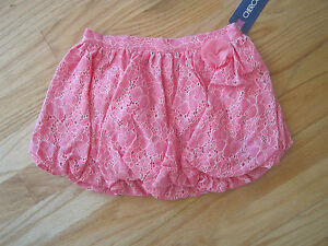Toddler girl CORAL PEACH ORANGE LACE BUBBLE SKIRT NWT 3T