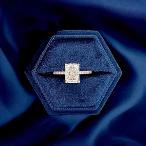 Semi Mount Setting Solid 14k Rose Gold 0.50 Ct Diamond Radiant Cut Wedding Ring - Picture 1 of 9