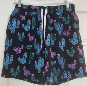 Chubbies Gr. MED Badehose Kaktusmuster schwarz gefüttert Kordelzug 7" Schrittlänge gebraucht, in einwandfreiem Zustand - Bild 1 von 11
