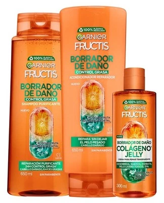 Kit Garnier Fructis Borrador De Daño Rutina Control Grasa - image 1 of 4
