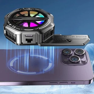 Wentylator smartfona z oświetleniem RGB i wskaźnikiem temperatury do konfiguracji gier - Zdjęcie 1 z 12