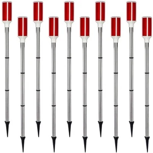 10PCS Solar Powered Driveway Markers - Reflective Red Landscape Reflectors fo... - Picture 1 of 8