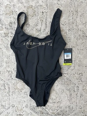 Nike women’s black bathing suit just do it one piece swoosh Medium - Image 1 of 4