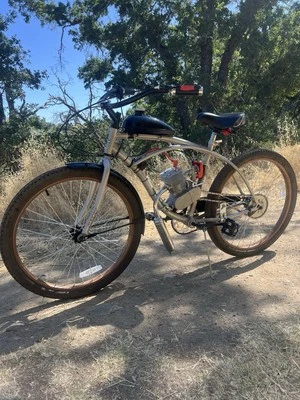 100cc  Motorized Bike Black Beach Cruiser - Image 1 of 4