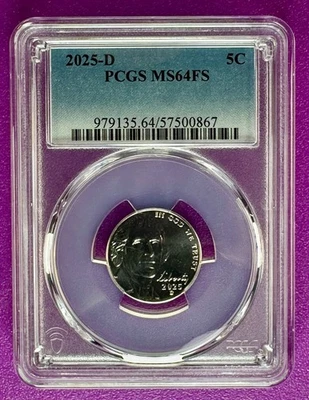 2025 D 5c Jefferson Nickel PCGS MS64FS (867) - Image 1 of 2