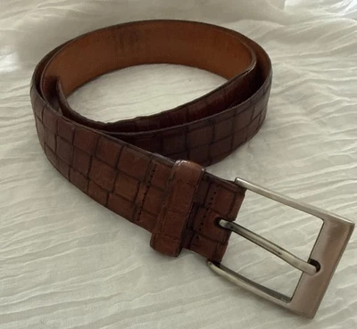 Cinturón de cuero de becerro toscano marrón para hombre Martin Dingman 38 EE. UU. Foto 1 de 4