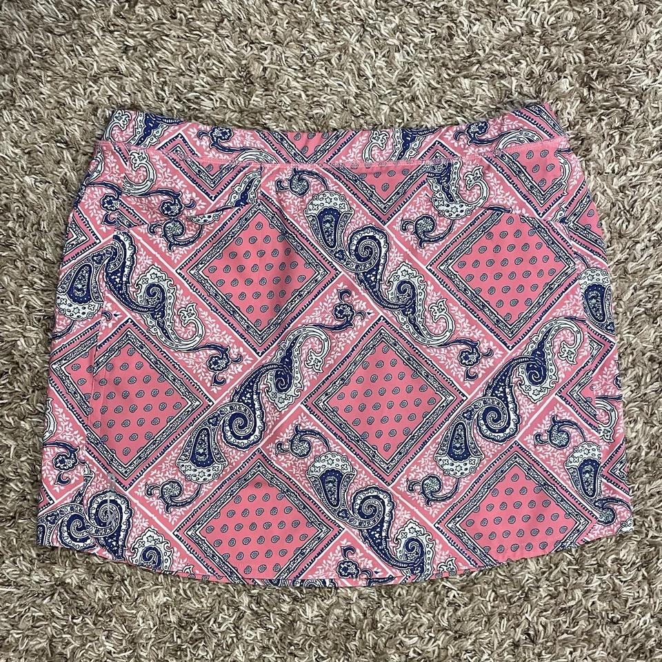 Falda corta RLX Ralph Lauren para mujer L rosa azul cachemira bolsillos 34x17 Foto 1 de 4