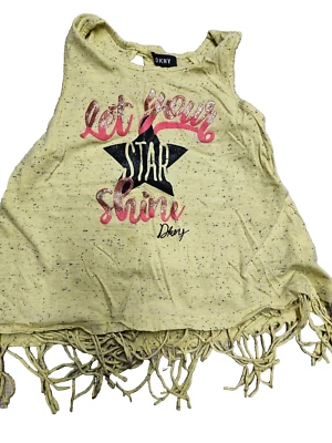 DKNY Yellow with Black Dots Sleeveless Tank Top Lightweight Loose Fit L 12 - Image 1 of 4