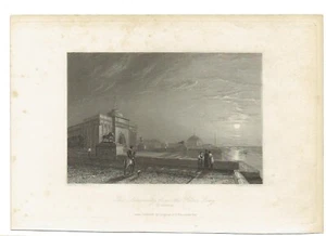 Engraving The Admiralty Palace Quay St Peterburg Russia - Picture 1 of 1