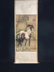 Old Chinese Antique painting scroll about Horse by Lang Shining 骏马图 - Picture 1 of 8