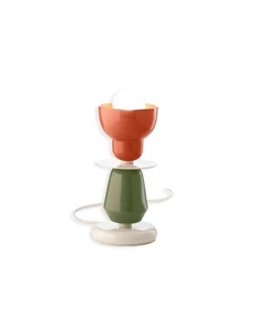 Bedside Lamp Abat Jour Ceramic Modern Design Orange And Green FLR-124 - Picture 1 of 2