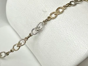 BRACCIALE ORO GIALLO/14 KT/ORO BIANCO 585/14 cm di lunghezza 19,5 cm - Foto 1 di 4
