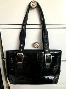 Vintage Due Fratelli Leather Embossed Pattern Handbag Canada - Picture 1 of 6