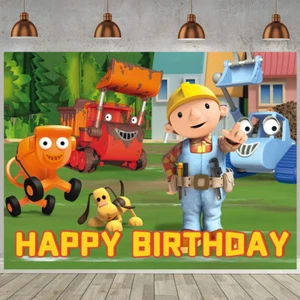 Bob the Builder Party Supplies Backdrop Banner Poster Vinyl 7x5ft Birthday Gift - Picture 1 of 6