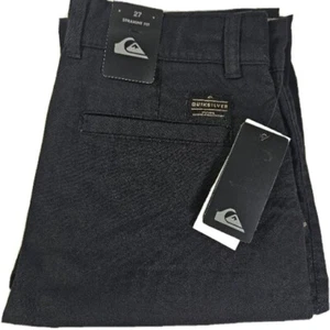  Quicksilver Everyday Union Straight Fit Chinos Pants Boys Sz 27 Black New W/Tag - Picture 1 of 13