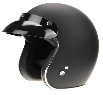 VIPER RS-05 ОТКРЫТЫЙ ЛИЦО СКУТЕР МОТОЦИКЛ РЕТРО ВИНТАЖНЫЙ МАТОВЫЙ ЧЕРНЫЙ XL - Изображение 1 из 4