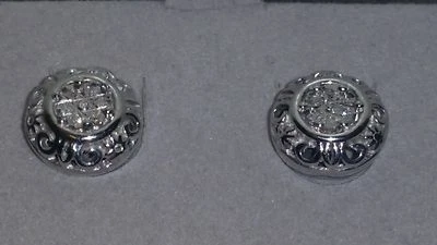 NEW *AWESOME* ZALES Jewelers Sterling Silver Round Diamond Earrings - Image 1 of 4