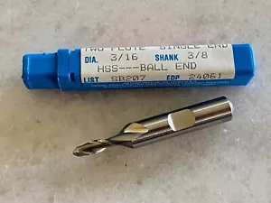 NIAGARA CUTTER 3/16" x 3/8" x 1/2" x 2-3/8" SE 2FL BALLNOSE HSS BALL END MILL - Picture 1 of 1
