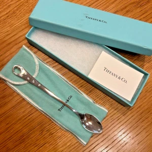 Tiffany & Co. Man in the Moon Food Spoon Sterling Silver Unused w/ BOX Pouch - Picture 1 of 9
