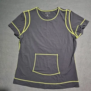 Athleta Rash Guard Womens Large Gray Green Pocket Swimming Beach Surfing Active - Picture 1 of 7
