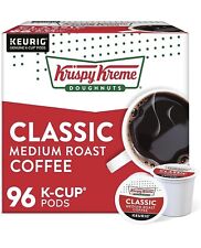 Krispy Kreme Doughnuts, Classic K-Cup Pods Medium Roast Coffee 96 Ct, BB 09/2023