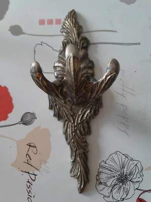 rare et ancien porte manteau patère métal argenter art déco loft - Photo 1/4