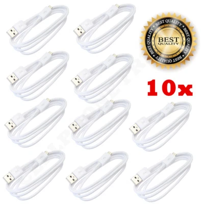 10x Micro USB Charger Data Sync Cable Braided Cord For Samsung Android LG WHITE - Image 1 of 4