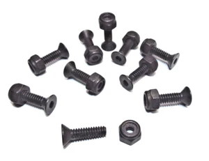 x10 SET #10-24 x 3/4 18-8 Stainless Steel NYLOC LOCK NUT & FHCS BOLT BLACK OXIDE - Picture 1 of 5