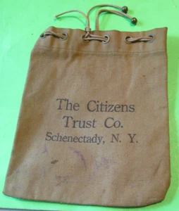 Borsa portamonete pubblicitaria vintage The Citizen Trust Co Schenectady New York Bank V OLD - Foto 1 di 2