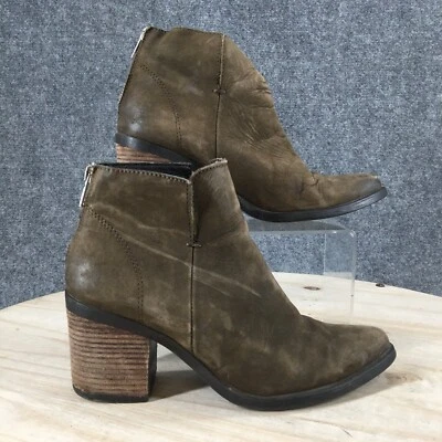 Steve Madden Botas Mujer 7 M Pata Botines Tacones Cremallera Lateral Cuero Verde Foto 1 de 4