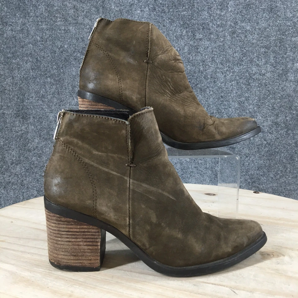 Steve Madden Botas Mujer 7 M Pata Botines Tacones Cremallera Lateral Cuero Verde Foto 1 de 4