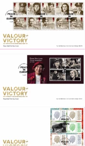 GB 2025 VALOUR & VICTORY VE DAY First Day Covers Trio London SW1 pmk, 1/5/2025 - Picture 1 of 6